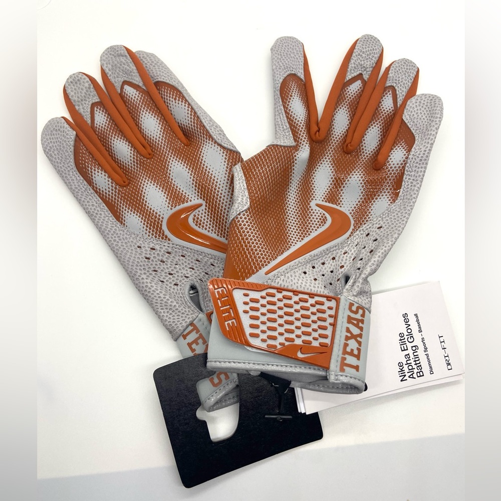Nike Gloves Alpha Elite Batting Baseball Gloves Texas FB4193-052 Sz XL
